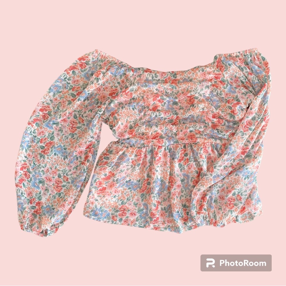 EUC | AEO chiffon ruched babydoll top